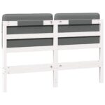 vidaXL Čalúnené čelo postele Biela a svetlo šedá 150 cm – Obrázok 6