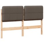 vidaXL Čalúnené čelo postele s čelnou doskou Hnedá a taupe 140 cm – Obrázok 2