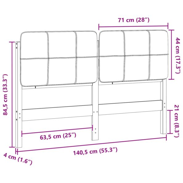 vidaXL Čalúnené čelo postele s čelnou doskou Hnedá a taupe 135 cm – Obrázok 13