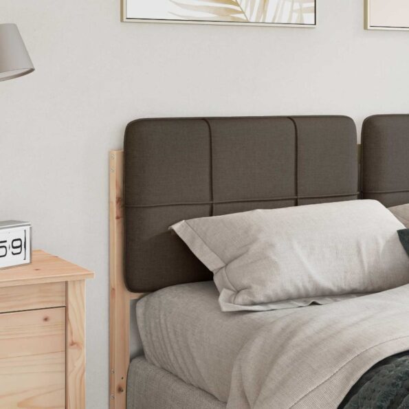 vidaXL Čalúnené čelo postele s čelnou doskou Hnedá a taupe 120 cm – Obrázok 3