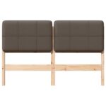 vidaXL Čalúnené čelo postele s čelnou doskou Hnedá a taupe 120 cm – Obrázok 4