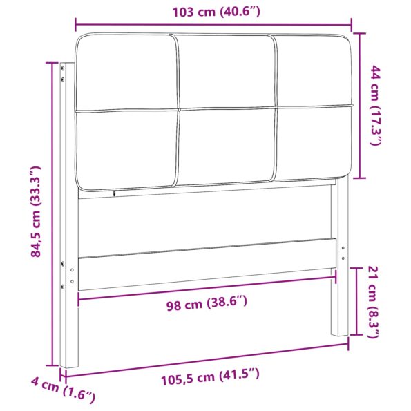 vidaXL Čalúnené čelo postele s čelnou doskou Hnedá a tmavošedá 100 cm – Obrázok 13