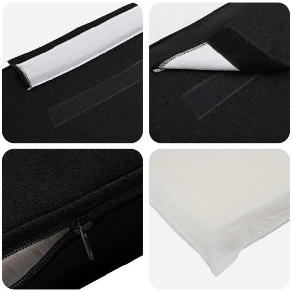 vidaXL Čalúnené čelo postele s čelnou doskou Hnedá a čierna 90 cm – Obrázok 7