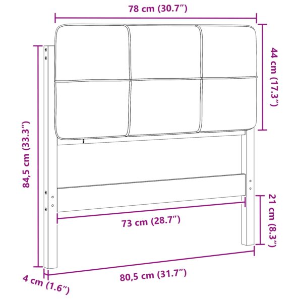 vidaXL Čalúnené čelo postele s čelnou doskou Hnedá a tmavošedá 75 cm – Obrázok 13