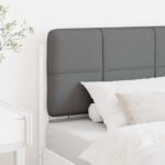 vidaXL Čalúnené čelo postele s čelnou doskou Biela a svetlo šedá 75 cm – Obrázok 3