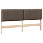 vidaXL Čalúnené čelo postele s čelnou doskou Hnedá a taupe 200 cm – Obrázok 2