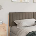 vidaXL Čalúnené čelo postele s čelnou doskou Hnedá a taupe 200 cm – Obrázok 3
