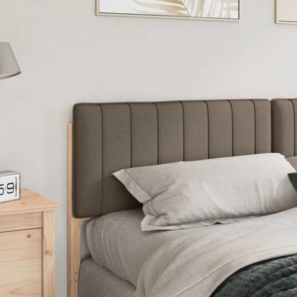 vidaXL Čalúnené čelo postele s čelnou doskou Hnedá a taupe 200 cm – Obrázok 3