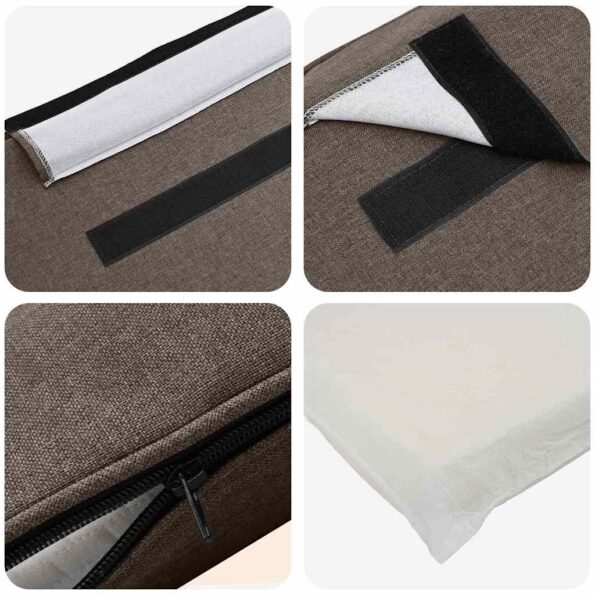 vidaXL Čalúnené čelo postele s čelnou doskou Hnedá a taupe 200 cm – Obrázok 7