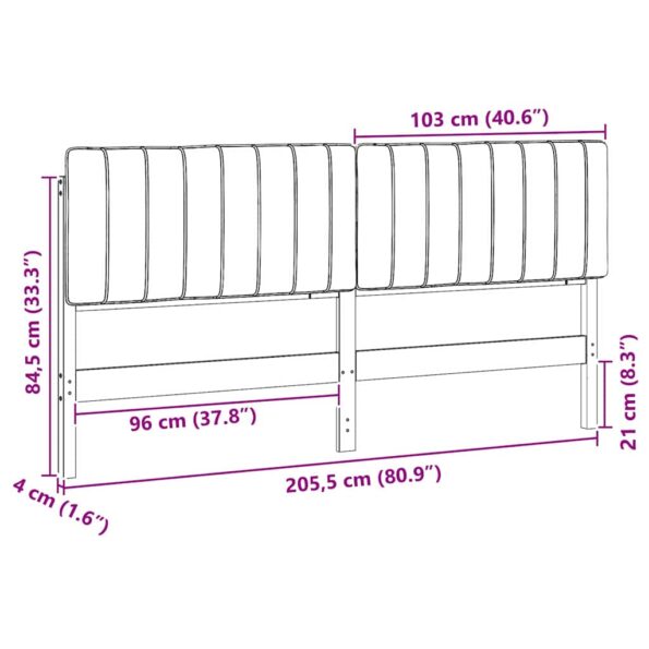 vidaXL Čalúnené čelo postele Biela a svetlo šedá 200 cm – Obrázok 13