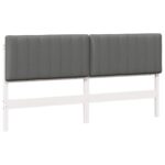 vidaXL Čalúnené čelo postele Biela a svetlo šedá 200 cm – Obrázok 2