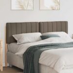 vidaXL Čalúnené čelo postele s čelnou doskou Hnedá a taupe 160 cm
