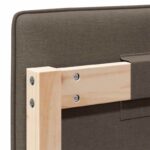 vidaXL Čalúnené čelo postele s čelnou doskou Hnedá a taupe 150 cm – Obrázok 10
