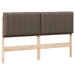 vidaXL Čalúnené čelo postele s čelnou doskou Hnedá a taupe 150 cm – Obrázok 2