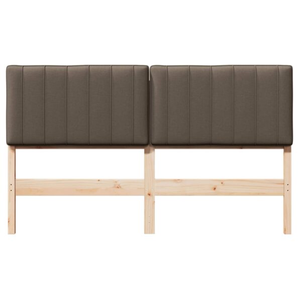 vidaXL Čalúnené čelo postele s čelnou doskou Hnedá a taupe 150 cm – Obrázok 4