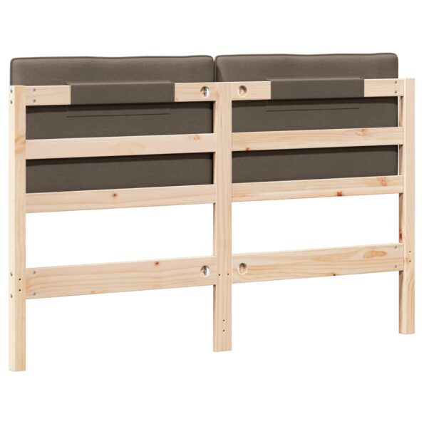 vidaXL Čalúnené čelo postele s čelnou doskou Hnedá a taupe 150 cm – Obrázok 6