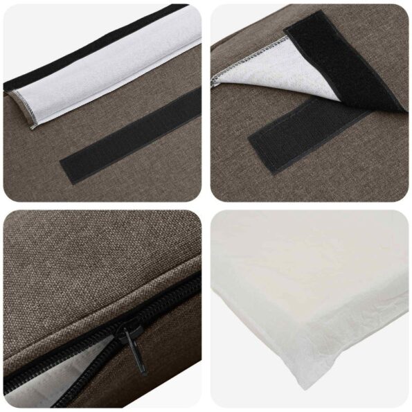 vidaXL Čalúnené čelo postele s čelnou doskou Hnedá a taupe 150 cm – Obrázok 7