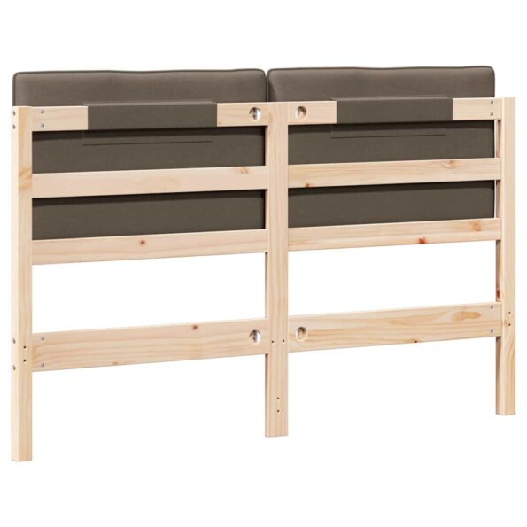 vidaXL Čalúnené čelo postele s čelnou doskou Hnedá a taupe 140 cm – Obrázok 6