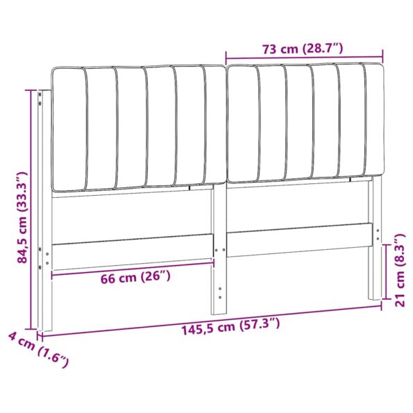 vidaXL Čalúnené čelo postele Biela a svetlo šedá 140 cm – Obrázok 13