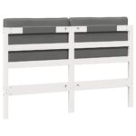 vidaXL Čalúnené čelo postele Biela a svetlo šedá 140 cm – Obrázok 6