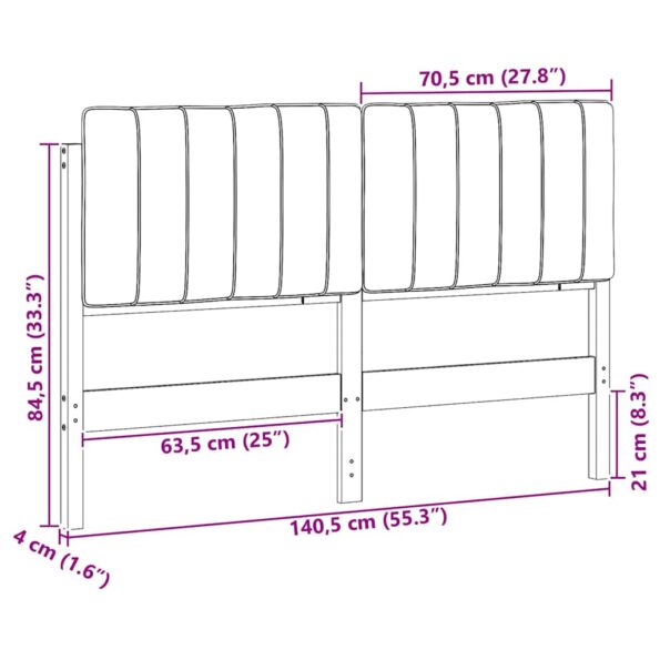 vidaXL Čalúnené čelo postele s čelnou doskou Hnedá a čierna 135 cm – Obrázok 13