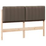 vidaXL Čalúnené čelo postele s čelnou doskou Hnedá a taupe 135 cm – Obrázok 2