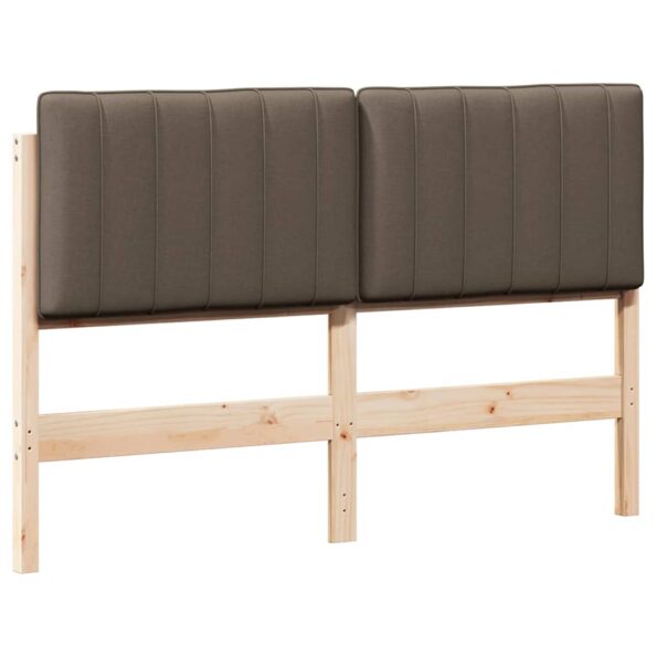 vidaXL Čalúnené čelo postele s čelnou doskou Hnedá a taupe 135 cm – Obrázok 2
