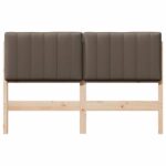 vidaXL Čalúnené čelo postele s čelnou doskou Hnedá a taupe 135 cm – Obrázok 4