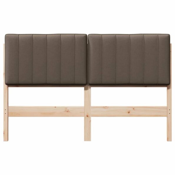vidaXL Čalúnené čelo postele s čelnou doskou Hnedá a taupe 135 cm – Obrázok 4