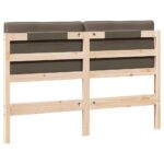 vidaXL Čalúnené čelo postele s čelnou doskou Hnedá a taupe 135 cm – Obrázok 6