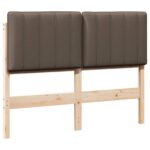 vidaXL Čalúnené čelo postele s čelnou doskou Hnedá a taupe 120 cm – Obrázok 2