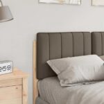 vidaXL Čalúnené čelo postele s čelnou doskou Hnedá a taupe 120 cm – Obrázok 3