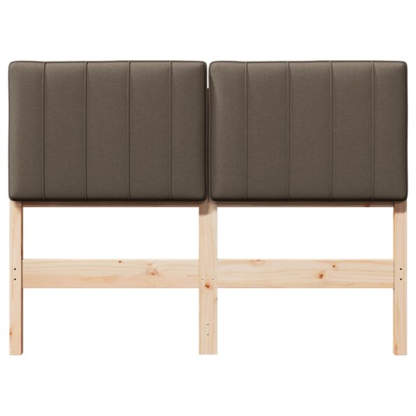 vidaXL Čalúnené čelo postele s čelnou doskou Hnedá a taupe 120 cm – Obrázok 4