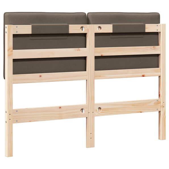 vidaXL Čalúnené čelo postele s čelnou doskou Hnedá a taupe 120 cm – Obrázok 6