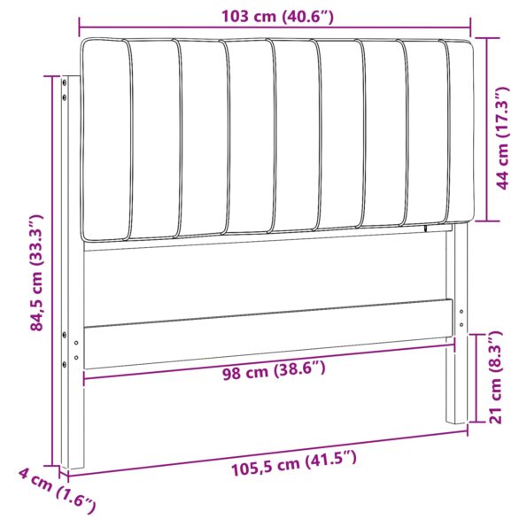 vidaXL Čalúnené čelo postele s čelnou doskou Hnedá a svetlosivá 100 cm – Obrázok 13