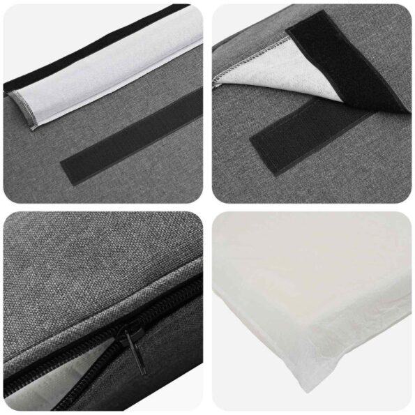 vidaXL Čalúnené čelo postele s čelnou doskou Hnedá a svetlosivá 100 cm – Obrázok 7