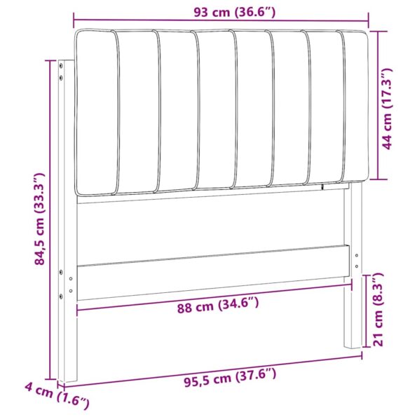 vidaXL Čalúnené čelo postele s čelnou doskou Hnedá a čierna 90 cm – Obrázok 13