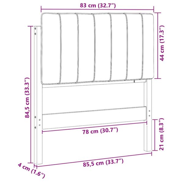 vidaXL Čalúnené čelo postele s čelnou doskou Hnedá a taupe 80 cm – Obrázok 13