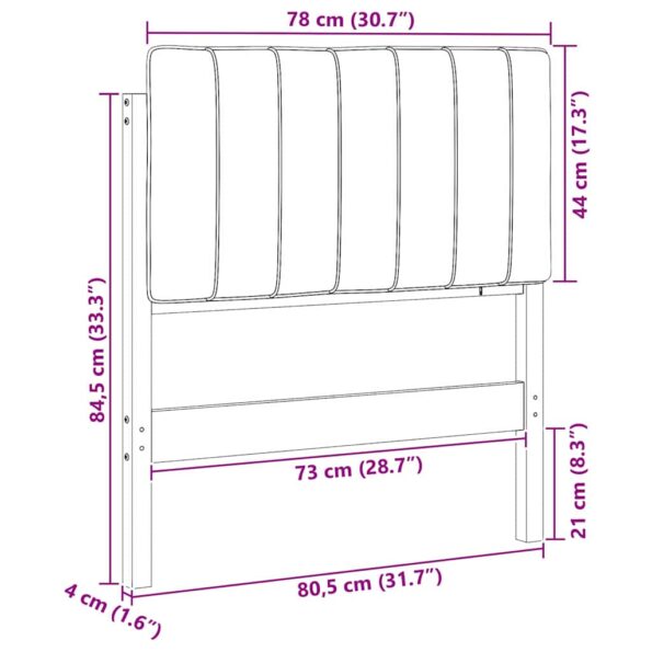vidaXL Čalúnené čelo postele s čelnou doskou Hnedá a tmavošedá 75 cm – Obrázok 13
