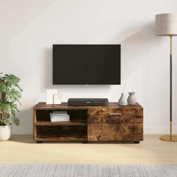 vidaXL TV skrinka Tmavý dub 100.5 x 39 x 30 cm Kompozitné drevo – Obrázok 4