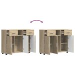 vidaXL Servírovacia skriňa so zásuvkou dub sonoma 88.5 x 30.5 x 73 cm – Obrázok 11