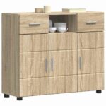 vidaXL Servírovacia skriňa so zásuvkou dub sonoma 88.5 x 30.5 x 73 cm – Obrázok 3