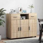 vidaXL Servírovacia skriňa so zásuvkou dub sonoma 88.5 x 30.5 x 73 cm – Obrázok 4