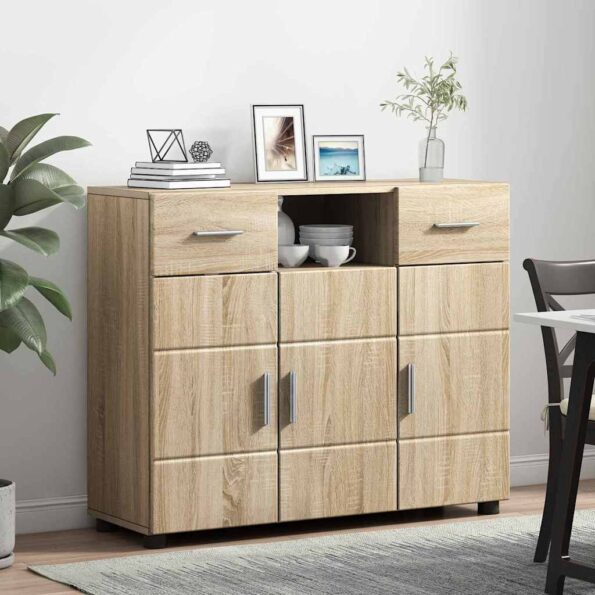 vidaXL Servírovacia skriňa so zásuvkou dub sonoma 88.5 x 30.5 x 73 cm – Obrázok 4