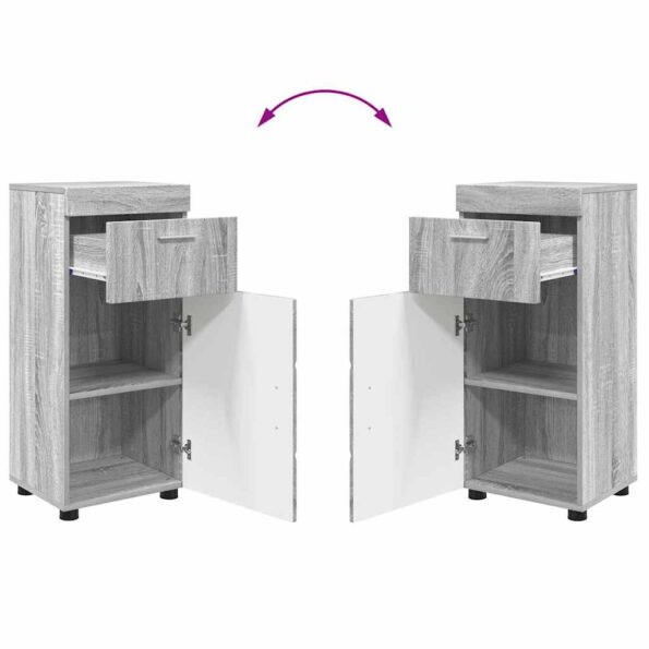 vidaXL Kúpeľňová skriňa s úložiskom Sivý dub sonoma 37 x 31.5 x 82 cm – Obrázok 13