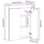 vidaXL Kúpeľňová zrkadlová skrinka TULUM Biela 60 x 16,5 x 78 cm – Obrázok 13