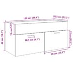 vidaXL Skrinka pod umývadlo Nástenný Čierny dub 38,5 x 100 x 46 cm – Obrázok 13