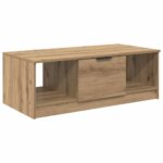 vidaXL Konferenčný stolík so zásuvkou Remeselný dub 102 x 50 x 36cm – Obrázok 2