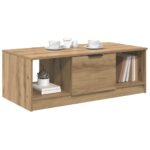 vidaXL Konferenčný stolík so zásuvkou Remeselný dub 102 x 50 x 36cm – Obrázok 3