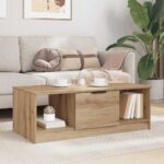 vidaXL Konferenčný stolík so zásuvkou Remeselný dub 102 x 50 x 36cm – Obrázok 4